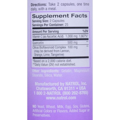 Natrol Quercetin 500mg - Здравословни добавки - Natrol Здравословни добавки > Natrol Quercetin 500mg