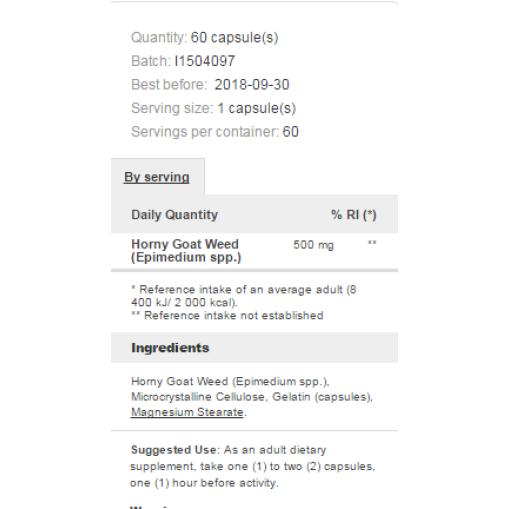 Prozis Foods Horny Goat Weed 500mg - - Prozis Prozis Foods Horny Goat Weed 500mg