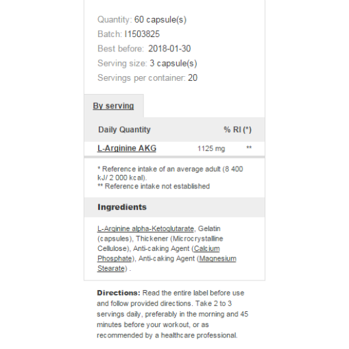  > Prozis L-Arginine AKG 375 mg