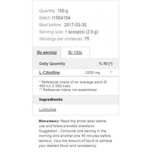  > Prozis L-Citrulline
