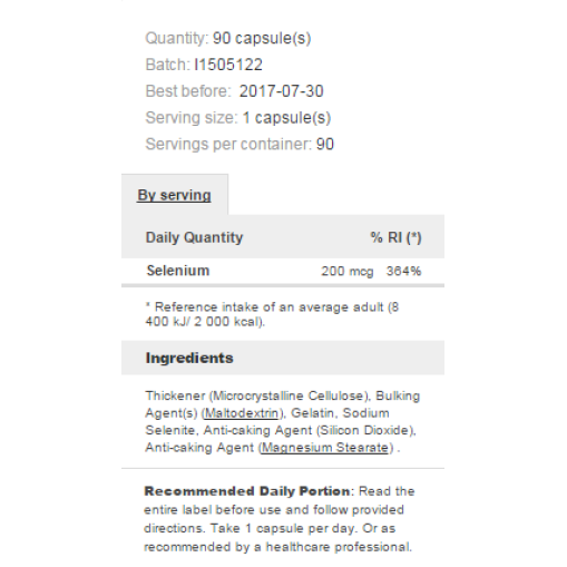  > Prozis Foods Selenium 200mcg