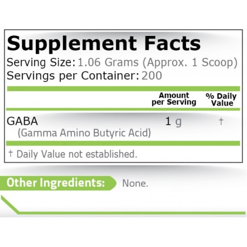 Pure Nutrition GABA Powder 212 grams - Аминокиселини в свободна форма - Pure Nutrition Аминокиселини в свободна форма > Pure Nutrition GABA Powder 212 grams